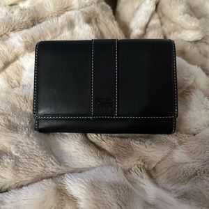 Woman’s Coach Hampton Black Leather Bifold Compact Wallet